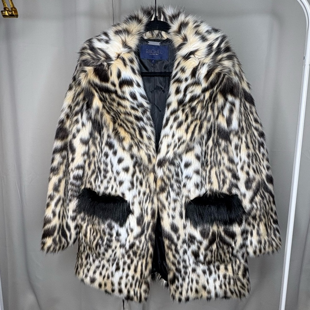 Rachel Roy Leopard Faux Fur Coat